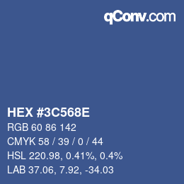 Color code: HEX #3C568E | qconv.com