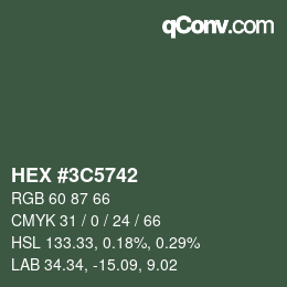 Color code: HEX #3C5742 | qconv.com