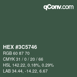 Color code: HEX #3C5746 | qconv.com