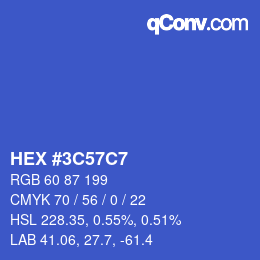 Color code: HEX #3C57C7 | qconv.com