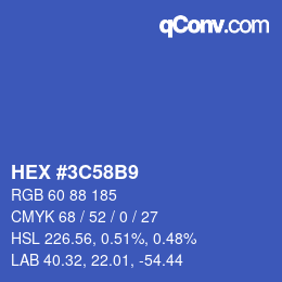 Color code: HEX #3C58B9 | qconv.com