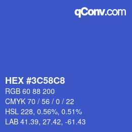 Color code: HEX #3C58C8 | qconv.com