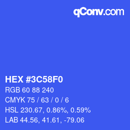 Color code: HEX #3C58F0 | qconv.com