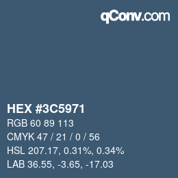 Color code: HEX #3C5971 | qconv.com