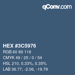 Color code: HEX #3C5976 | qconv.com