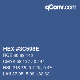 Color code: HEX #3C598E | qconv.com