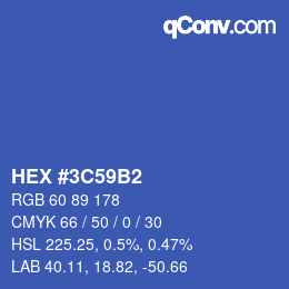 カラーコード: HEX #3C59B2 | qconv.com
