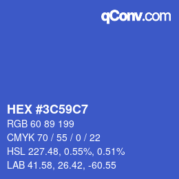 Color code: HEX #3C59C7 | qconv.com
