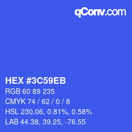 カラーコード: HEX #3C59EB | qconv.com