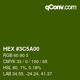 Farbcode: HEX #3C5A00 | qconv.com