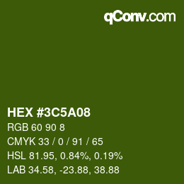 カラーコード: HEX #3C5A08 | qconv.com