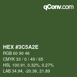 Color code: HEX #3C5A2E | qconv.com