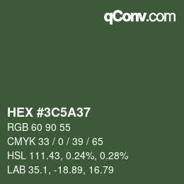 Color code: HEX #3C5A37 | qconv.com