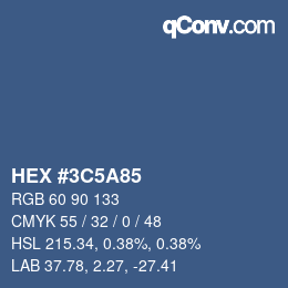 Color code: HEX #3C5A85 | qconv.com