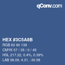 カラーコード: HEX #3C5A8B | qconv.com