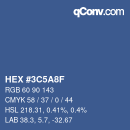 Color code: HEX #3C5A8F | qconv.com