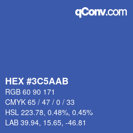 Color code: HEX #3C5AAB | qconv.com