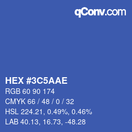 Color code: HEX #3C5AAE | qconv.com