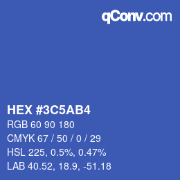Farbcode: HEX #3C5AB4 | qconv.com