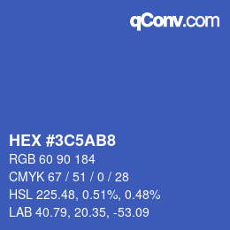 Color code: HEX #3C5AB8 | qconv.com