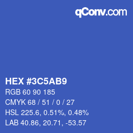 颜色代码: HEX #3C5AB9 | qconv.com