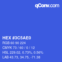 カラーコード: HEX #3C5AE0 | qconv.com