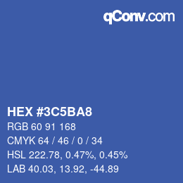 Color code: HEX #3C5BA8 | qconv.com