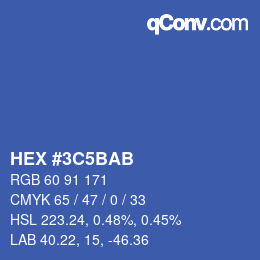 カラーコード: HEX #3C5BAB | qconv.com