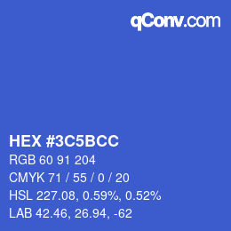 Color code: HEX #3C5BCC | qconv.com