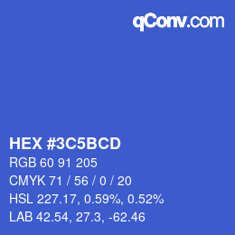 Color code: HEX #3C5BCD | qconv.com