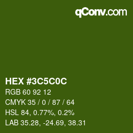 Color code: HEX #3C5C0C | qconv.com