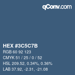 Color code: HEX #3C5C7B | qconv.com