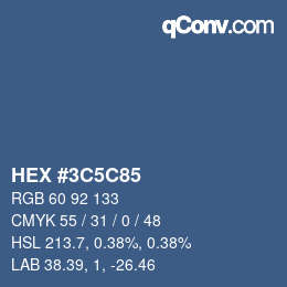 Color code: HEX #3C5C85 | qconv.com