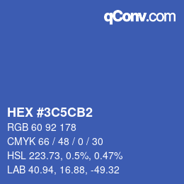 Color code: HEX #3C5CB2 | qconv.com