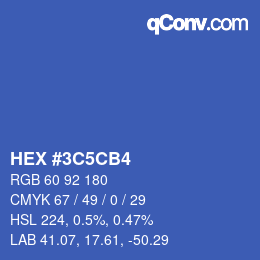 カラーコード: HEX #3C5CB4 | qconv.com