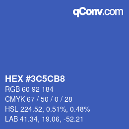 Color code: HEX #3C5CB8 | qconv.com
