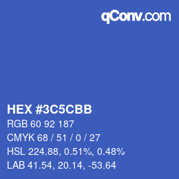 Color code: HEX #3C5CBB | qconv.com