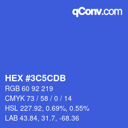 Color code: HEX #3C5CDB | qconv.com