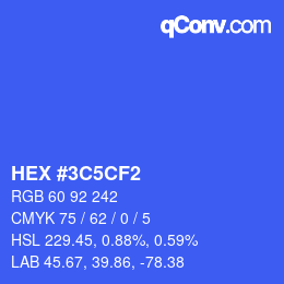 カラーコード: HEX #3C5CF2 | qconv.com