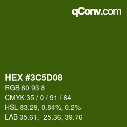 カラーコード: HEX #3C5D08 | qconv.com