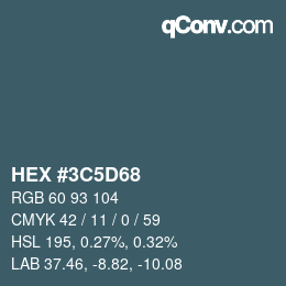 Color code: HEX #3C5D68 | qconv.com
