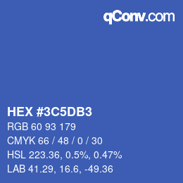Color code: HEX #3C5DB3 | qconv.com