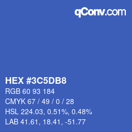 カラーコード: HEX #3C5DB8 | qconv.com