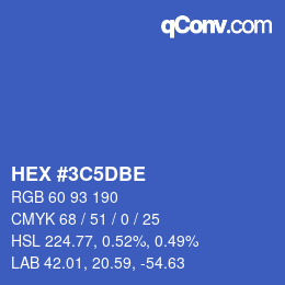 Color code: HEX #3C5DBE | qconv.com