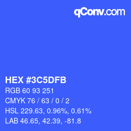 カラーコード: HEX #3C5DFB | qconv.com