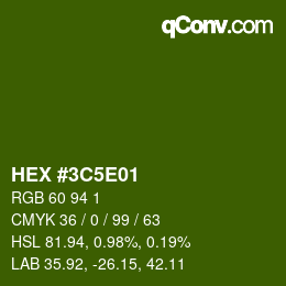 Código de color: HEX #3C5E01 | qconv.com