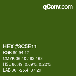 カラーコード: HEX #3C5E11 | qconv.com
