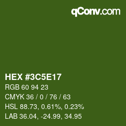 Código de color: HEX #3C5E17 | qconv.com