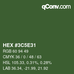 Color code: HEX #3C5E31 | qconv.com