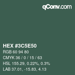 Color code: HEX #3C5E50 | qconv.com